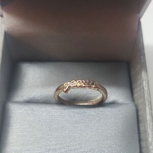Gold-Tone Gemini Script Ring size 7